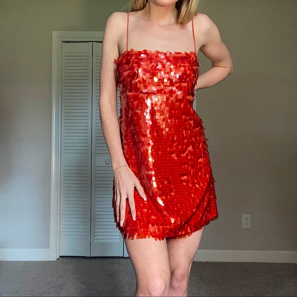 NWOT Zara Limited Edition Red Sequin Party Dress
